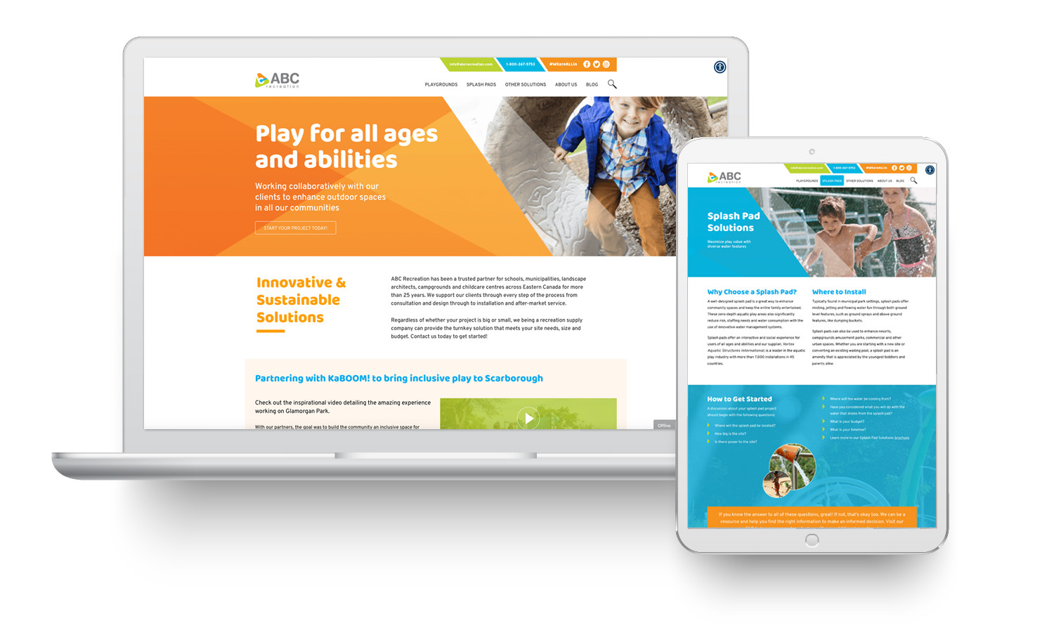 ABC Recreation Website Design